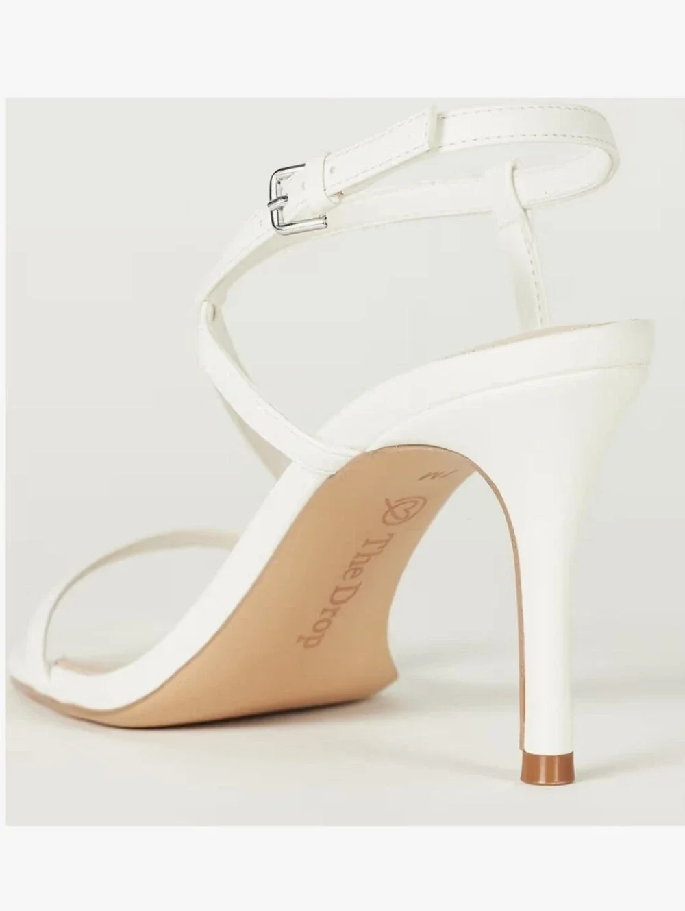 The Drop Arco White Strappy High Heel Sandals Size 8